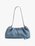 Unterarm‑Schultertasche aus weichem hellblauem Leder mit Schnürzug und geraffter Optik